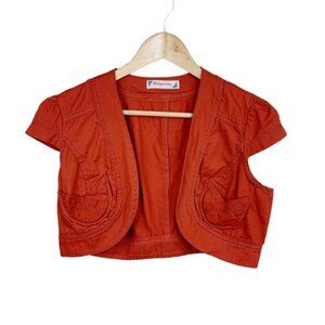 Orange cap sleeve shrug